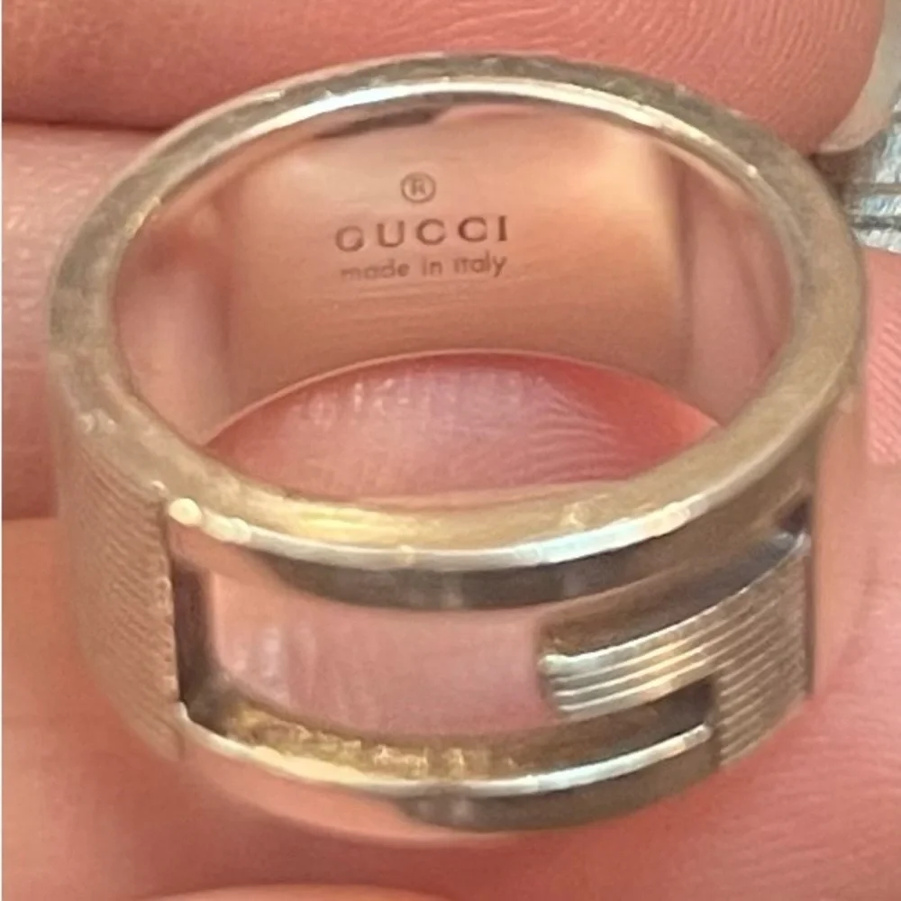 Gucci 92.5 Silver Ring Size 7 US 4 - Picture 6 of 10